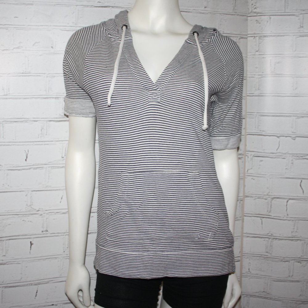 🖤🤍 Andrew Marc · Striped Hoodie Tee · Size XS